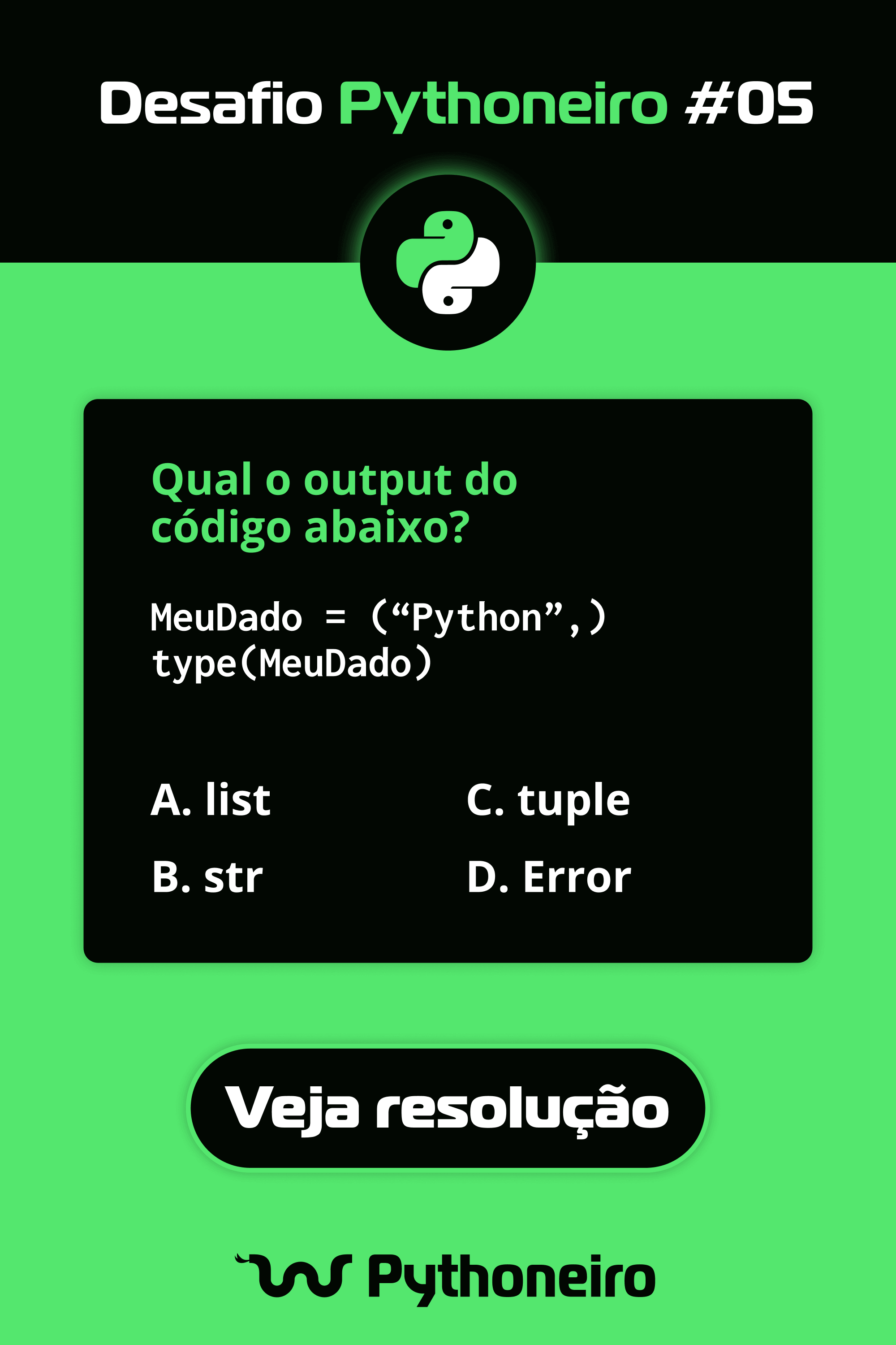 Qual o output do código abaixo?